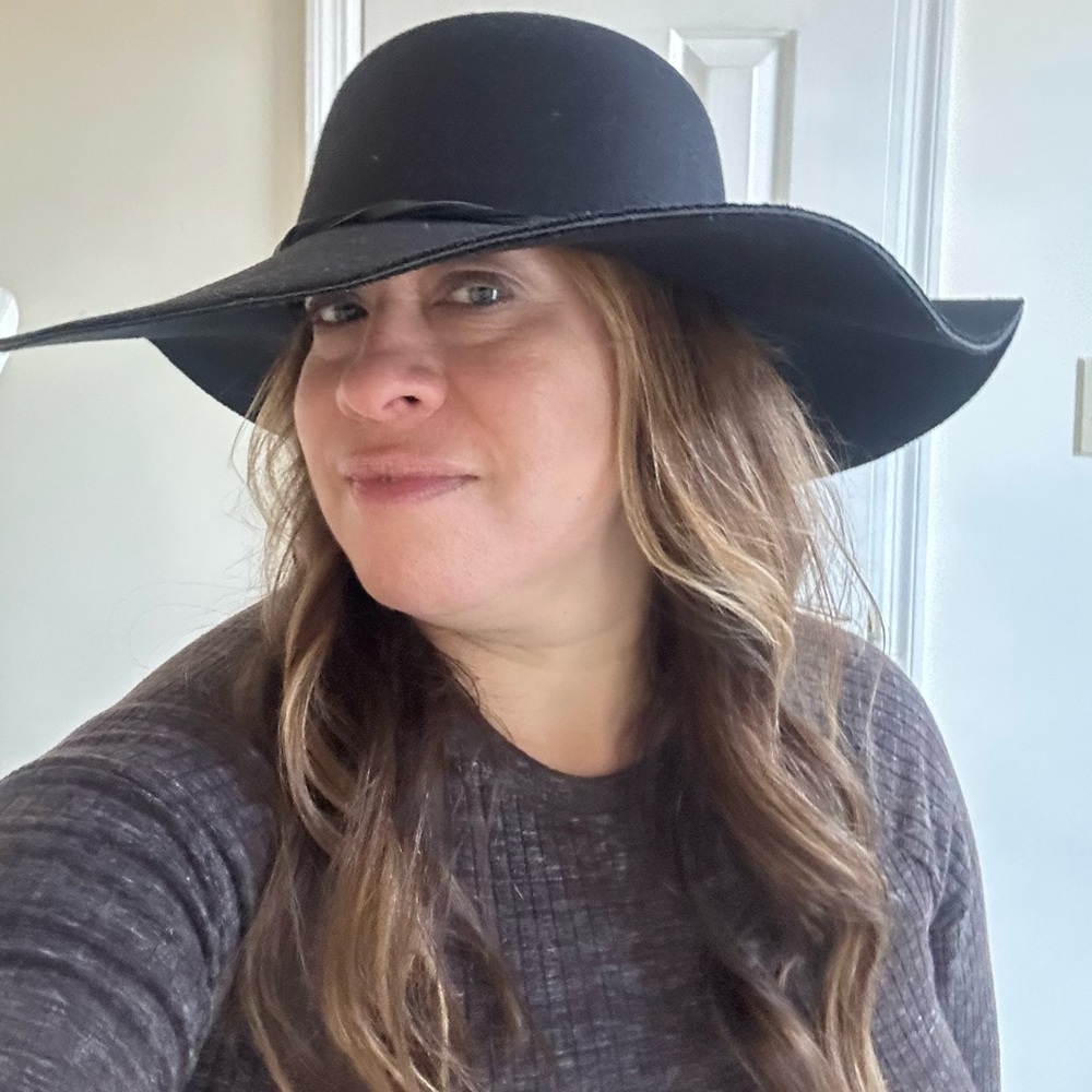 Vince Camuto Black Felt Hat- One Size - Picture 4 of 6